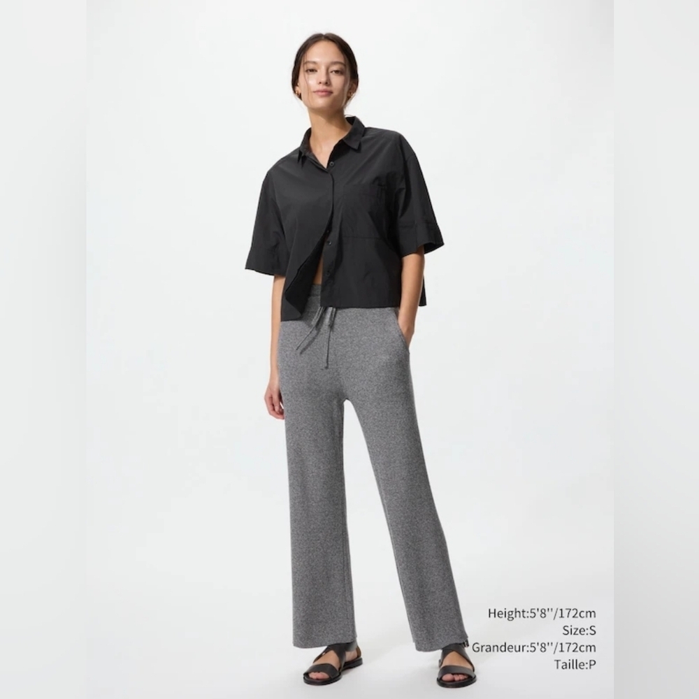Uniqlo Gray Wide Leg Lounge Pants
